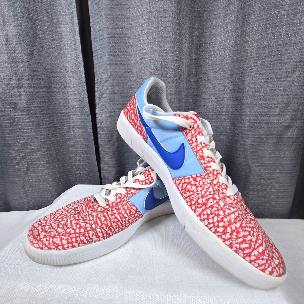 Nike SB Team Classic Red/White Elephant Print Mens Low Top Shoes 9.5